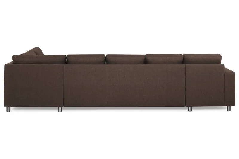 Crazy 5-sits Högervänd U-formad X-Large Soffa med Divan och Schäslong i Tyg - Brun - Products - Möbler - Soffa - U-soffa