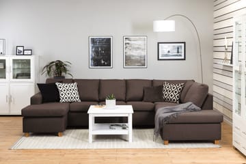 Crazy 5-sits Högervänd U-formad X-Large Soffa med Divan och Schäslong i Tyg - Brun - Products - Möbler - Soffa - U-soffa
