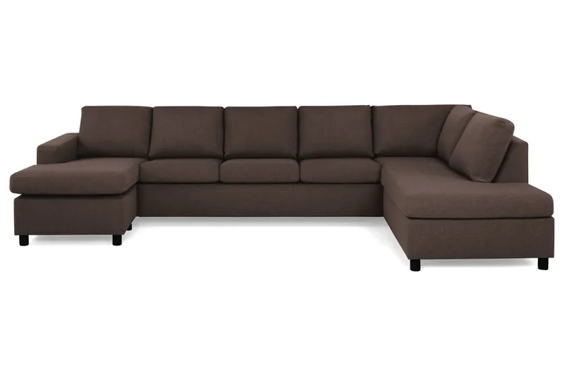 Crazy 5-sits Högervänd U-formad X-Large Soffa med Divan och Schäslong i Tyg - Brun - Products - Möbler - Soffa - U-soffa