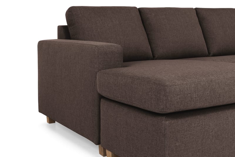 Crazy 5-sits Högervänd U-formad X-Large Soffa med Divan och Schäslong i Tyg - Brun - Products - Möbler - Soffa - U-soffa