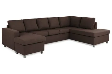 Crazy 5-sits Högervänd U-formad X-Large Soffa med Divan och Schäslong i Tyg - Brun - Products - Möbler - Soffa - U-soffa
