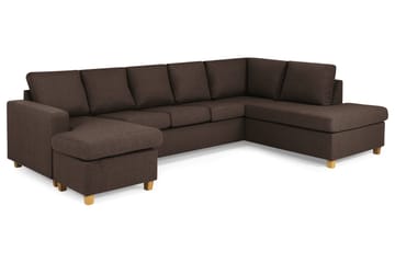 Crazy 5-sits Högervänd U-formad X-Large Soffa med Divan och Schäslong i Tyg - Brun - Products - Möbler - Soffa - U-soffa
