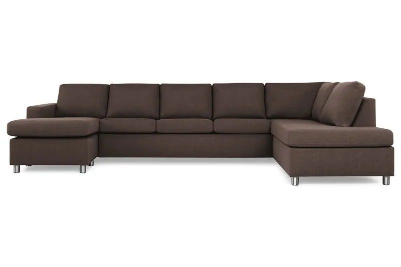 Crazy 5-sits Högervänd U-formad X-Large Soffa med Divan och Schäslong i Tyg - Brun - Products - Möbler - Soffa - U-soffa