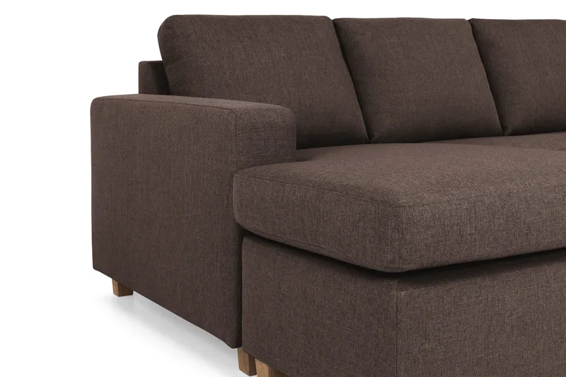 Crazy 5-sits Högervänd U-formad X-Large Soffa med Divan och Schäslong i Tyg - Brun - Products - Möbler - Soffa - U-soffa