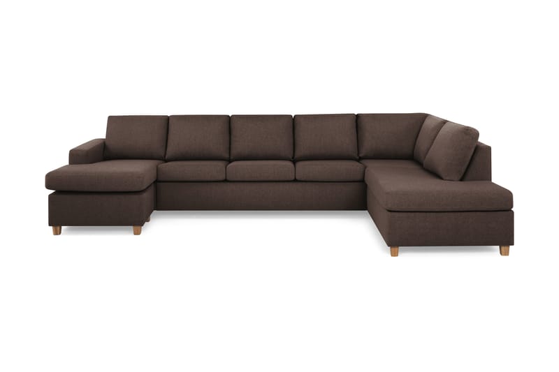 Crazy 5-sits Högervänd U-formad X-Large Soffa med Divan och Schäslong i Tyg - Brun - Products - Möbler - Soffa - U-soffa