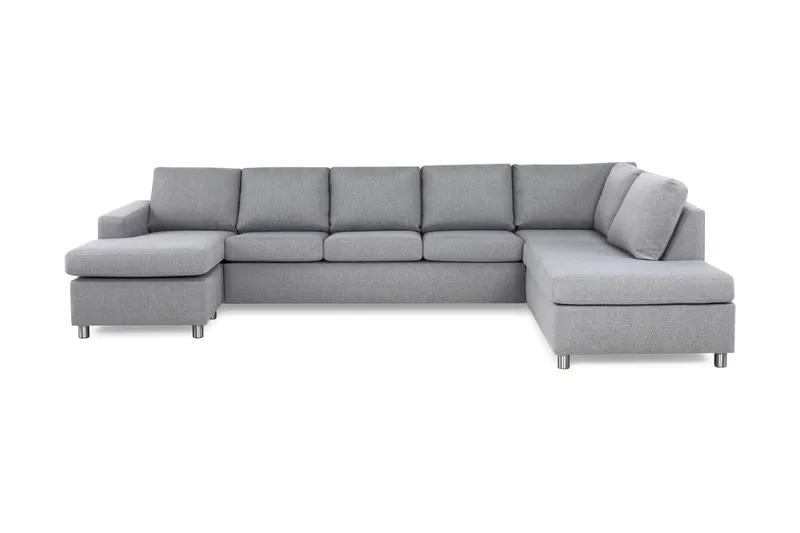 Crazy 5-sits Högervänd U-formad X-Large Soffa med Divan och Schäslong i Tyg - Grå - Products - Möbler - Soffa - U-soffa
