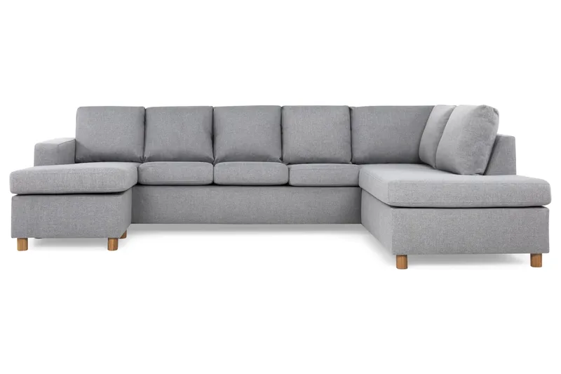 Crazy 5-sits Högervänd U-formad X-Large Soffa med Divan och Schäslong i Tyg - Grå - Products - Möbler - Soffa - U-soffa