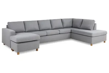 Crazy 5-sits Högervänd U-formad X-Large Soffa med Divan och Schäslong i Tyg - Grå - Products - Möbler - Soffa - U-soffa