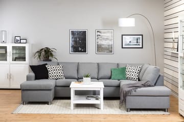 Crazy 5-sits Högervänd U-formad X-Large Soffa med Divan och Schäslong i Tyg - Grå - Products - Möbler - Soffa - U-soffa