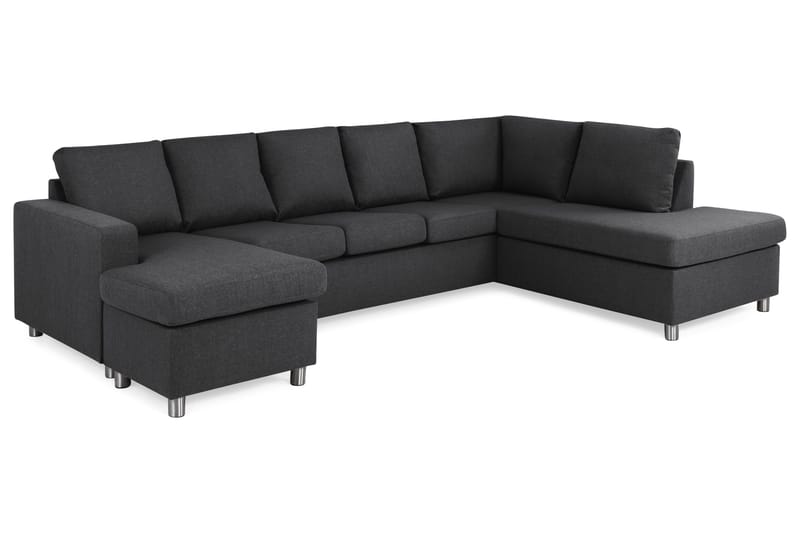 Crazy 5-sits Högervänd U-formad X-Large Soffa med Divan och Schäslong i Tyg - Mörkgrå - Products - Möbler - Soffa - U-soffa