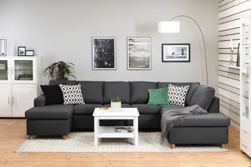 Crazy 5-sits Högervänd U-formad X-Large Soffa med Divan och Schäslong i Tyg - Mörkgrå - Products - Möbler - Soffa - U-soffa