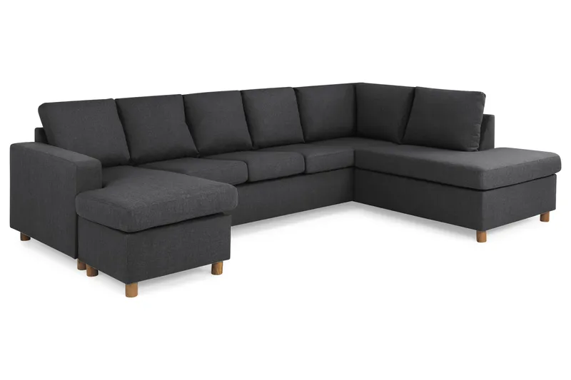 Crazy 5-sits Högervänd U-formad X-Large Soffa med Divan och Schäslong i Tyg - Mörkgrå - Products - Möbler - Soffa - U-soffa