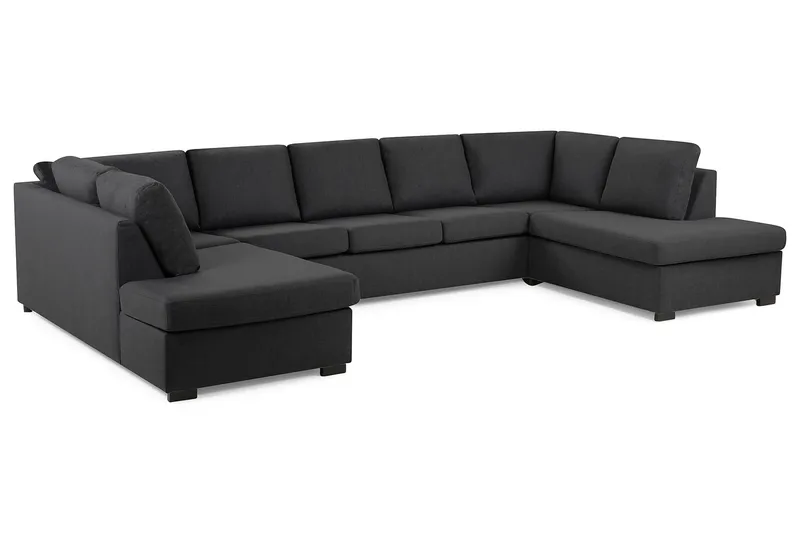 Crazy 5-sits U-formad Soffa med dubbelschäslong i Tyg - Mörkgrå - Products - Möbler - Soffa - U-soffa