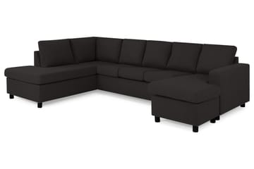 Crazy 5-sits Vänstervänd U-formad Soffa med Divan och Schäslong i Tyg - Antracit - Products - Möbler - Soffa - U-soffa