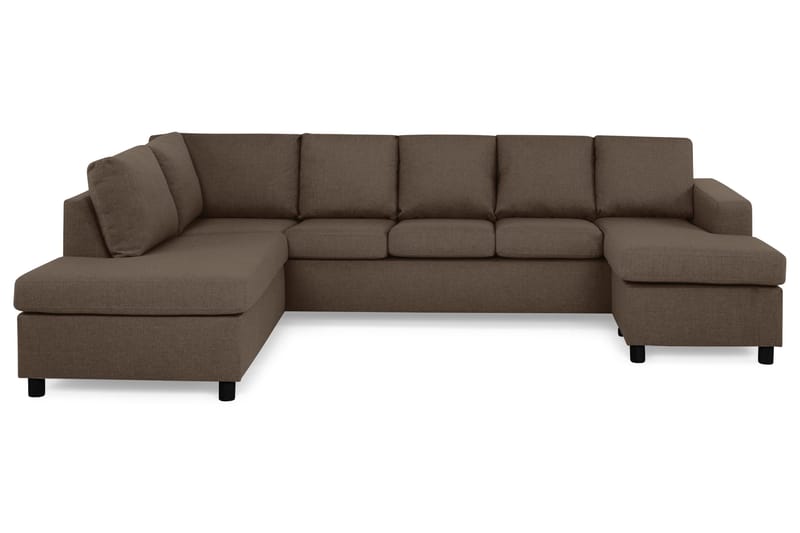 Crazy 5-sits Vänstervänd U-formad Soffa med Divan och Schäslong i Tyg, Brun