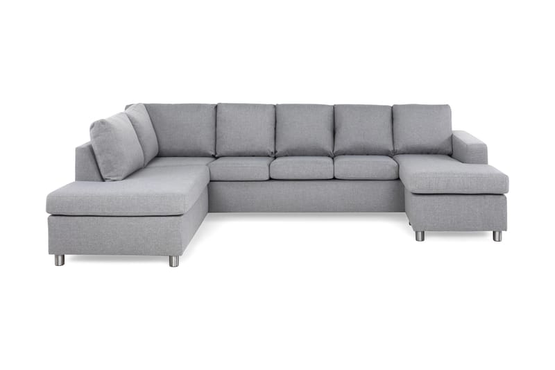 Crazy 5-sits Vänstervänd U-formad Soffa med Divan och Schäslong i Tyg - Grå - Products - Möbler - Soffa - U-soffa