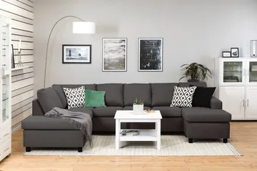 Crazy 5-sits Vänstervänd U-formad Soffa med Divan och Schäslong i Tyg - Mörkgrå - Products - Möbler - Soffa - U-soffa