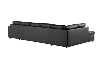 Crazy 5-sits Vänstervänd U-formad X-Large Soffa med Divan och Schäslong i Konstläder - Svart - Products - Möbler - Soffa - U-soffa