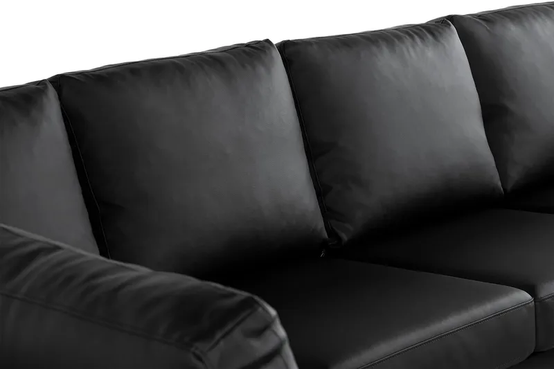 Crazy 5-sits Vänstervänd U-formad X-Large Soffa med Divan och Schäslong i Konstläder - Svart - Products - Möbler - Soffa - U-soffa