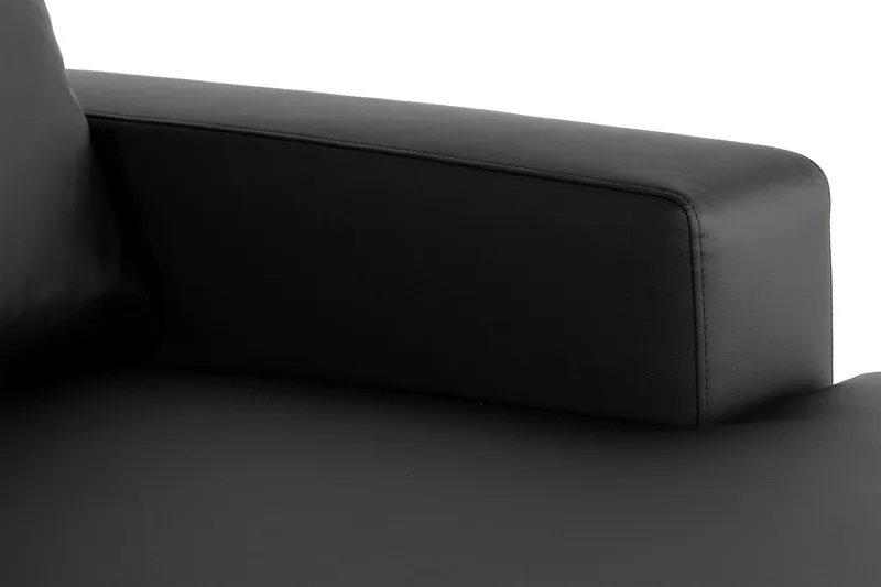 Crazy 5-sits Vänstervänd U-formad X-Large Soffa med Divan och Schäslong i Konstläder - Svart - Products - Möbler - Soffa - U-soffa