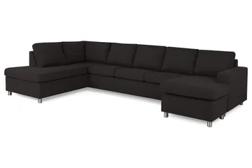 Crazy 5-sits Vänstervänd U-formad X-Large Soffa med Divan och Schäslong i Tyg - Antracit - Products - Möbler - Soffa - U-soffa