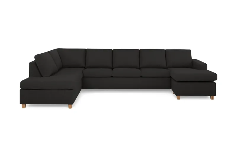 Crazy 5-sits Vänstervänd U-formad X-Large Soffa med Divan och Schäslong i Tyg, Antracit