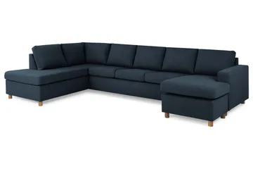 Crazy 5-sits Vänstervänd U-formad X-Large Soffa med Divan och Schäslong i Tyg - Blå - Products - Möbler - Soffa - U-soffa