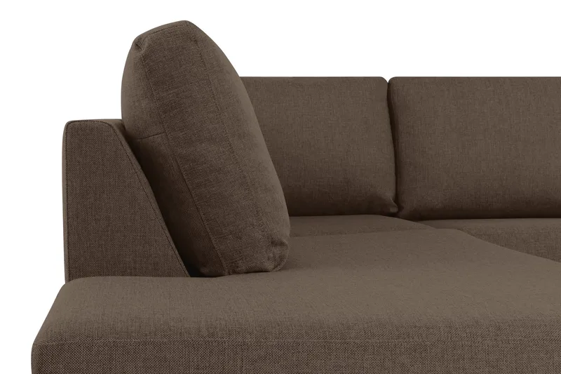 Crazy 5-sits Vänstervänd U-formad X-Large Soffa med Divan och Schäslong i Tyg - Brun - Products - Möbler - Soffa - U-soffa