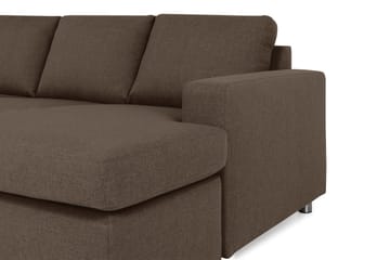 Crazy 5-sits Vänstervänd U-formad X-Large Soffa med Divan och Schäslong i Tyg - Brun - Products - Möbler - Soffa - U-soffa
