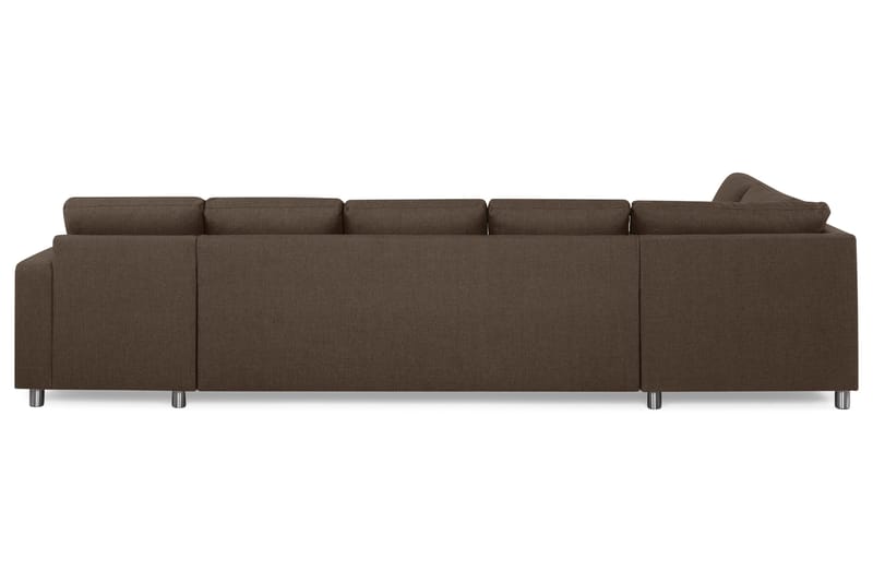 Crazy 5-sits Vänstervänd U-formad X-Large Soffa med Divan och Schäslong i Tyg - Brun - Products - Möbler - Soffa - U-soffa