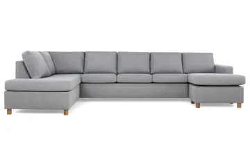 Crazy 5-sits Vänstervänd U-formad X-Large Soffa med Divan och Schäslong i Tyg - Grå - Products - Möbler - Soffa - U-soffa