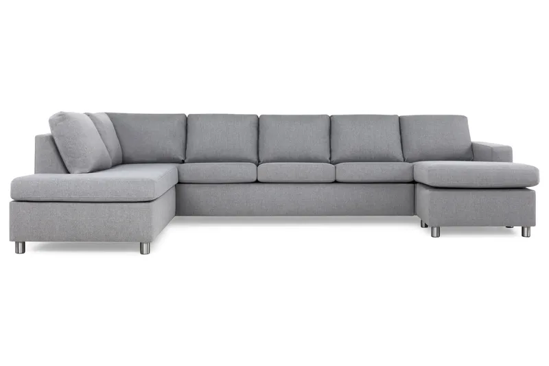 Crazy 5-sits Vänstervänd U-formad X-Large Soffa med Divan och Schäslong i Tyg - Grå - Products - Möbler - Soffa - U-soffa
