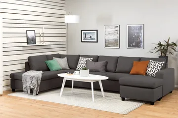 Crazy 5-sits Vänstervänd U-formad X-Large Soffa med Divan och Schäslong i Tyg - Mörkgrå - Products - Möbler - Soffa - U-soffa