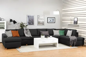 Crazy 6-sits Högervänd U-formad XX-Large Soffa med Divan och Schäslong i Tyg - Antracit - Products - Möbler - Soffa - U-soffa