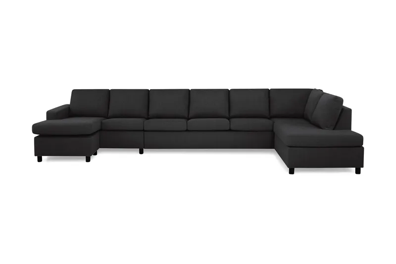 Crazy 6-sits Högervänd U-formad XX-Large Soffa med Divan och Schäslong i Tyg, Antracit