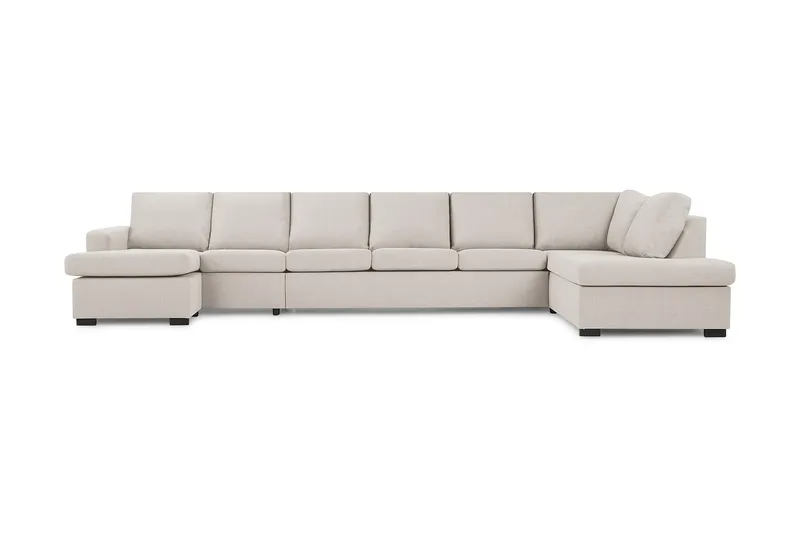 Crazy 6-sits Högervänd U-formad XX-Large Soffa med Divan och Schäslong i Tyg - Beige - Products - Möbler - Soffa - U-soffa