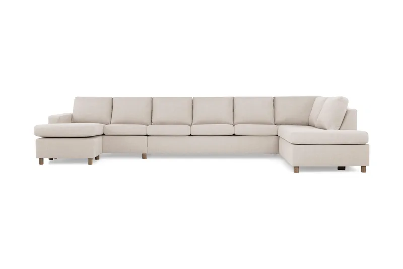 Crazy 6-sits Högervänd U-formad XX-Large Soffa med Divan och Schäslong i Tyg - Beige - Products - Möbler - Soffa - U-soffa