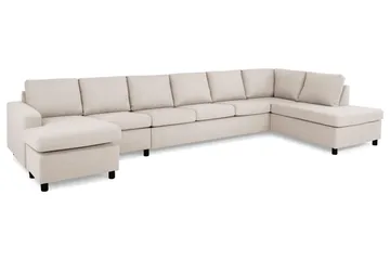 Crazy 6-sits Högervänd U-formad XX-Large Soffa med Divan och Sch äslong i Tyg - Beige - Products - Möbler - Soffa - U-soffa