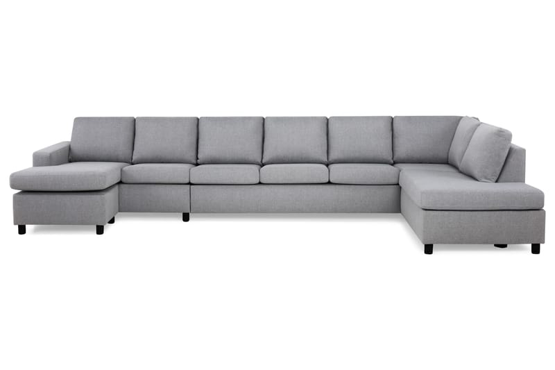 Crazy 6-sits Högervänd U-formad XX-Large Soffa med Divan och Schäslong i Tyg, Grå