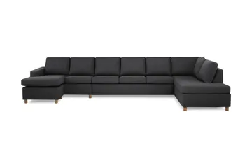 Crazy 6-sits Högervänd U-formad XX-Large Soffa med Divan och Schäslong i Tyg, Mörkgrå