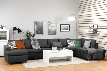 Crazy 6-sits Högervänd U-formad XX-Large Soffa med Divan och Schäslong i Tyg - Mörkgrå - Products - Möbler - Soffa - U-soffa