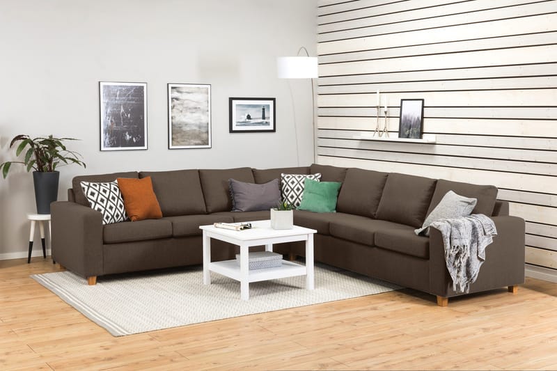Crazy 6-sits Vändbar L-formad X-Large Hörnsoffa i Tyg - Brun - Products - Möbler - Soffa - Hörnsoffa