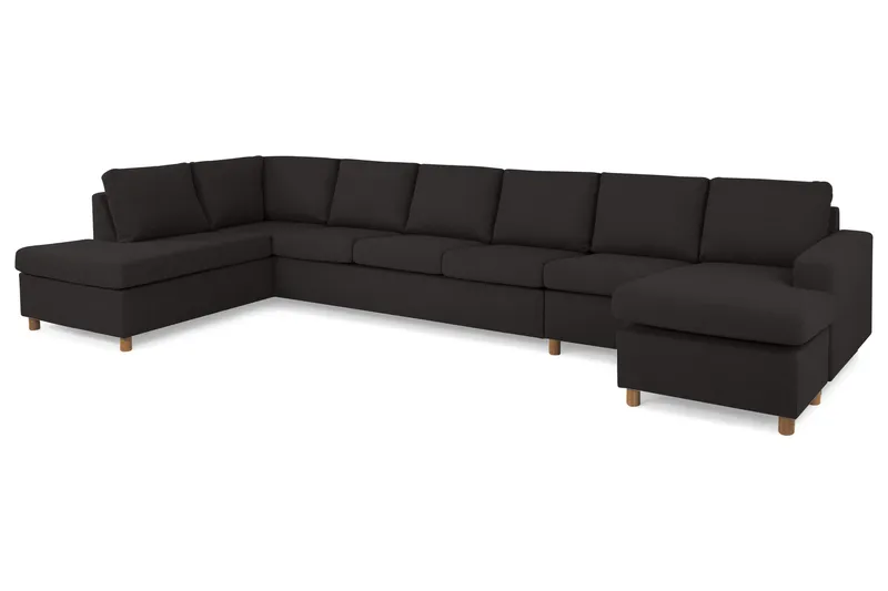 Crazy 6-sits Vänstervänd U-formad XX-Large Soffa med Divan och Schäslong i Tyg - Antracit - Products - Möbler - Soffa - U-soffa