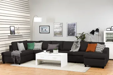 Crazy 6-sits Vänstervänd U-formad XX-Large Soffa med Divan och Schäslong i Tyg - Antracit - Products - Möbler - Soffa - U-soffa