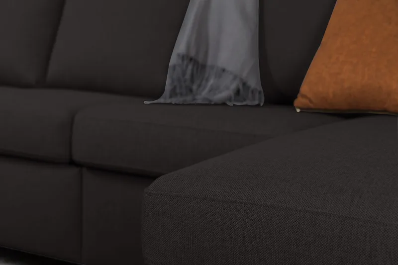 Crazy 6-sits Vänstervänd U-formad XX-Large Soffa med Divan och Schäslong i Tyg - Antracit - Products - Möbler - Soffa - U-soffa