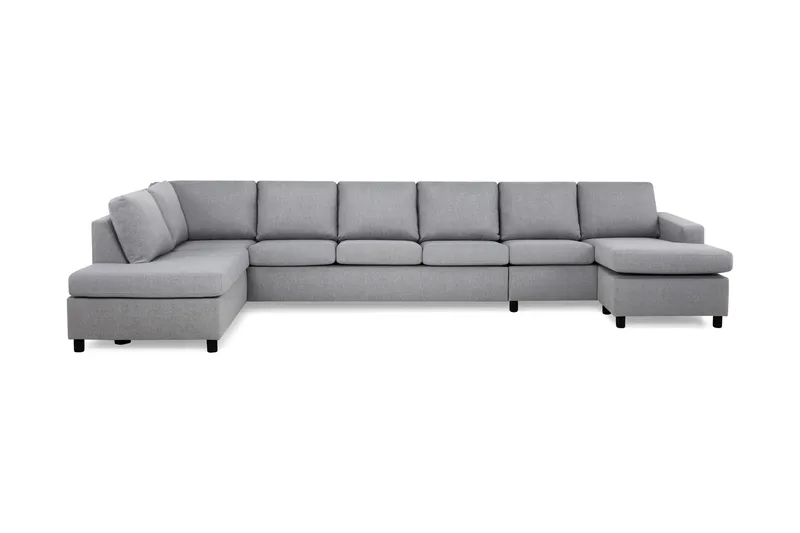 Crazy 6-sits Vänstervänd U-formad XX-Large Soffa med Divan och Schäslong i Tyg - Grå - Products - Möbler - Soffa - U-soffa