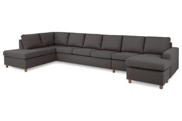Crazy 6-sits Vänstervänd U-formad XX-Large Soffa med Divan och Schäslong i Tyg - Mörkgrå - Products - Möbler - Soffa - U-soffa