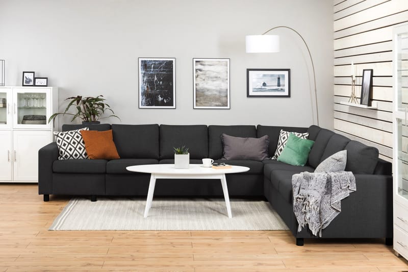 Crazy 7-sits Vändbar L-formad XX-Large Hörnsoffa i Tyg - Antracit - Products - Möbler - Soffa - Hörnsoffa