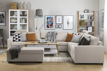 Crazy 7-sits Vändbar L-formad XX-Large Hörnsoffa i Tyg - Beige - Products - Möbler - Soffa - Hörnsoffa
