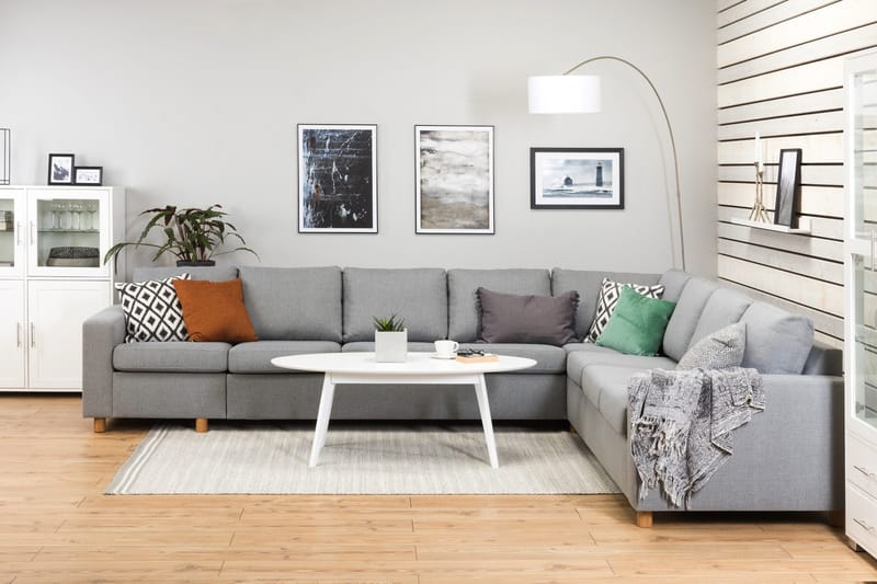 Crazy 7-sits Vändbar L-formad XX-Large Hörnsoffa i Tyg - Grå - Products - Möbler - Soffa - Hörnsoffa